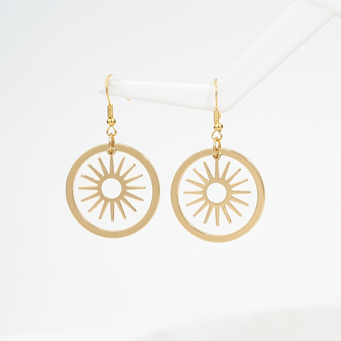 Women's Autumn/Winter Sun Totem Circular Cut-Out Earrings
